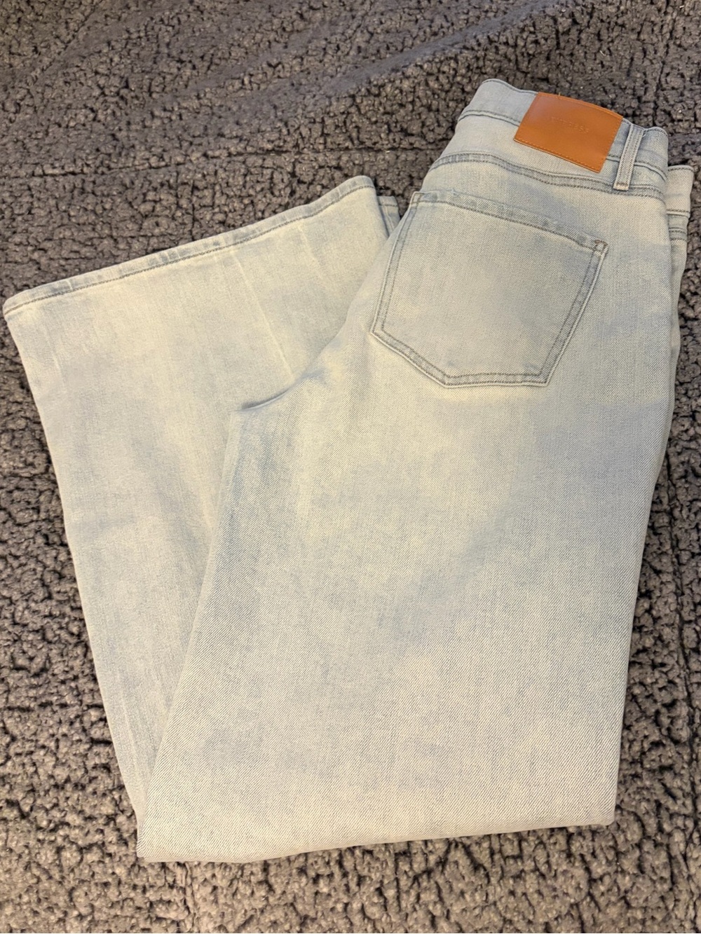 Express Light Wash Women's Jeans - High-Rise Relaxed Flare Leg